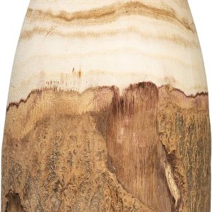 Creative Co-Op 13" H Carved Paulownia Wood Live Edge (Each one Will Vary) Vase, 12.5", Brown