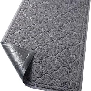 LuxStep Door Mat Large 24x36 Inch Indoor Outdoor Doormat, Non-Slip Low-Profile Design Floor Mat, Durable Trap Dirt and Dust Front Door Welcome Mat for Entryway,Patio,Garage, Grey