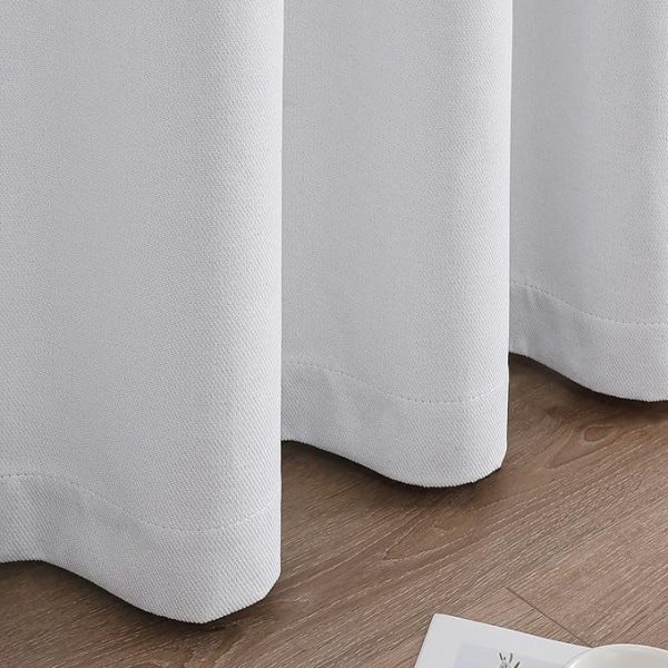 Joydeco 100% Blackout Curtains 96 Inches Long 2 Panels Set, Thermal Insulated Long Curtains& Drapes 2 Burg, Room Darkening Curtains for Bedroom Living Room Window (Pure White, W52 x L96 Inch) - Image 6
