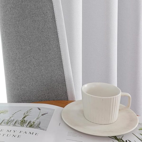 Joydeco 100% Blackout Curtains 96 Inches Long 2 Panels Set, Thermal Insulated Long Curtains& Drapes 2 Burg, Room Darkening Curtains for Bedroom Living Room Window (Pure White, W52 x L96 Inch) - Image 4