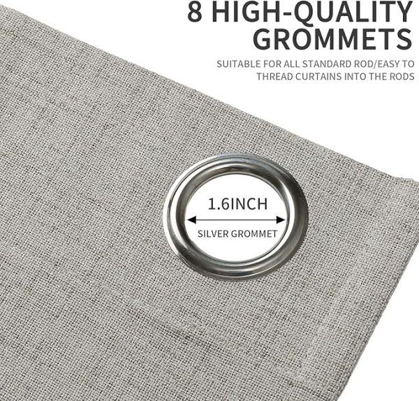 Joydeco Black Out Curtains 63 Inch Long, Curtains 63 Inch Length Textured Thermal Grommets Curtains, Room Darkening Curtains 63 Inches Long for Living Room Bedroom, (42x63 inch, Greyish White) - Image 5