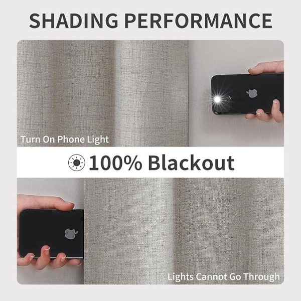 Joydeco Black Out Curtains 63 Inch Long, Curtains 63 Inch Length Textured Thermal Grommets Curtains, Room Darkening Curtains 63 Inches Long for Living Room Bedroom, (42x63 inch, Greyish White) - Image 6